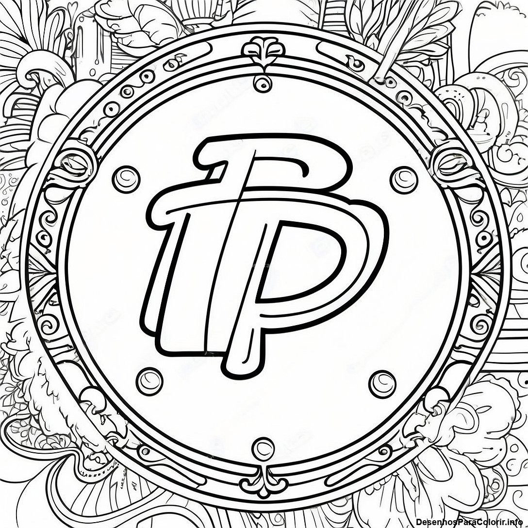Página de colorir imprimível grátis Desenho Para Colorir Do Logo Vintage Dos Padres da coleção Esportes — desenho em preto e branco para crianças e adultos.