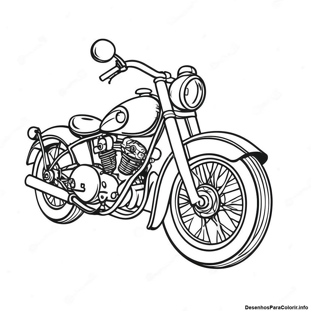 Motocicleta Vintage Pagina Para Colorir 23314 5085