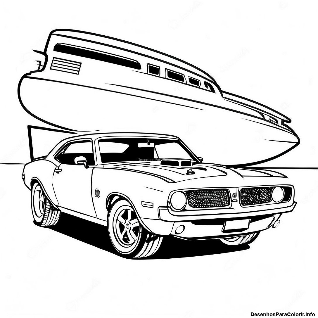 Pagina Para Colorir Carro Muscle Vintage 76525 19373