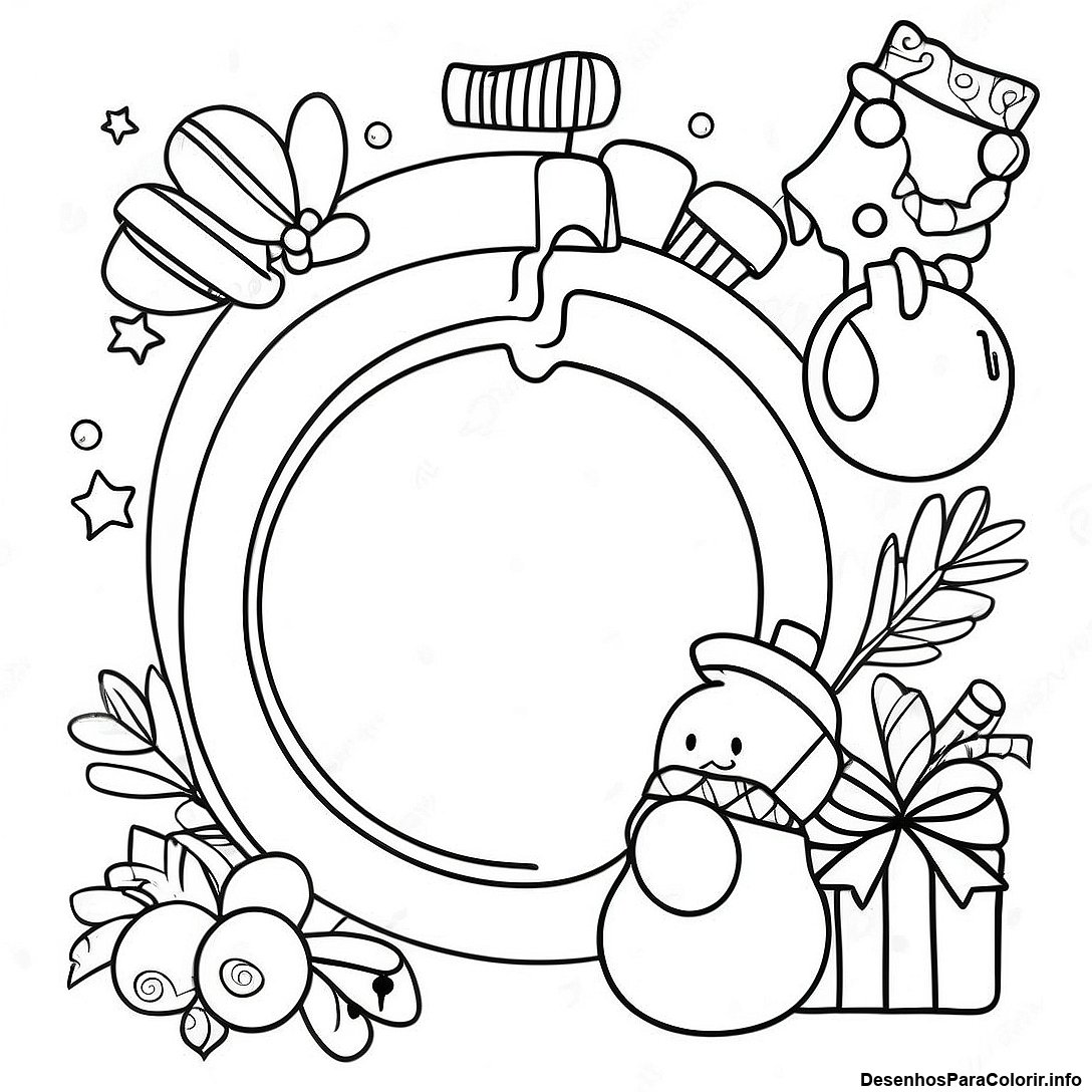 Página de colorir imprimível grátis Página Para Colorir Contagem Regressiva Para O Natal da coleção Diversos — desenho em preto e branco para crianças e adultos.