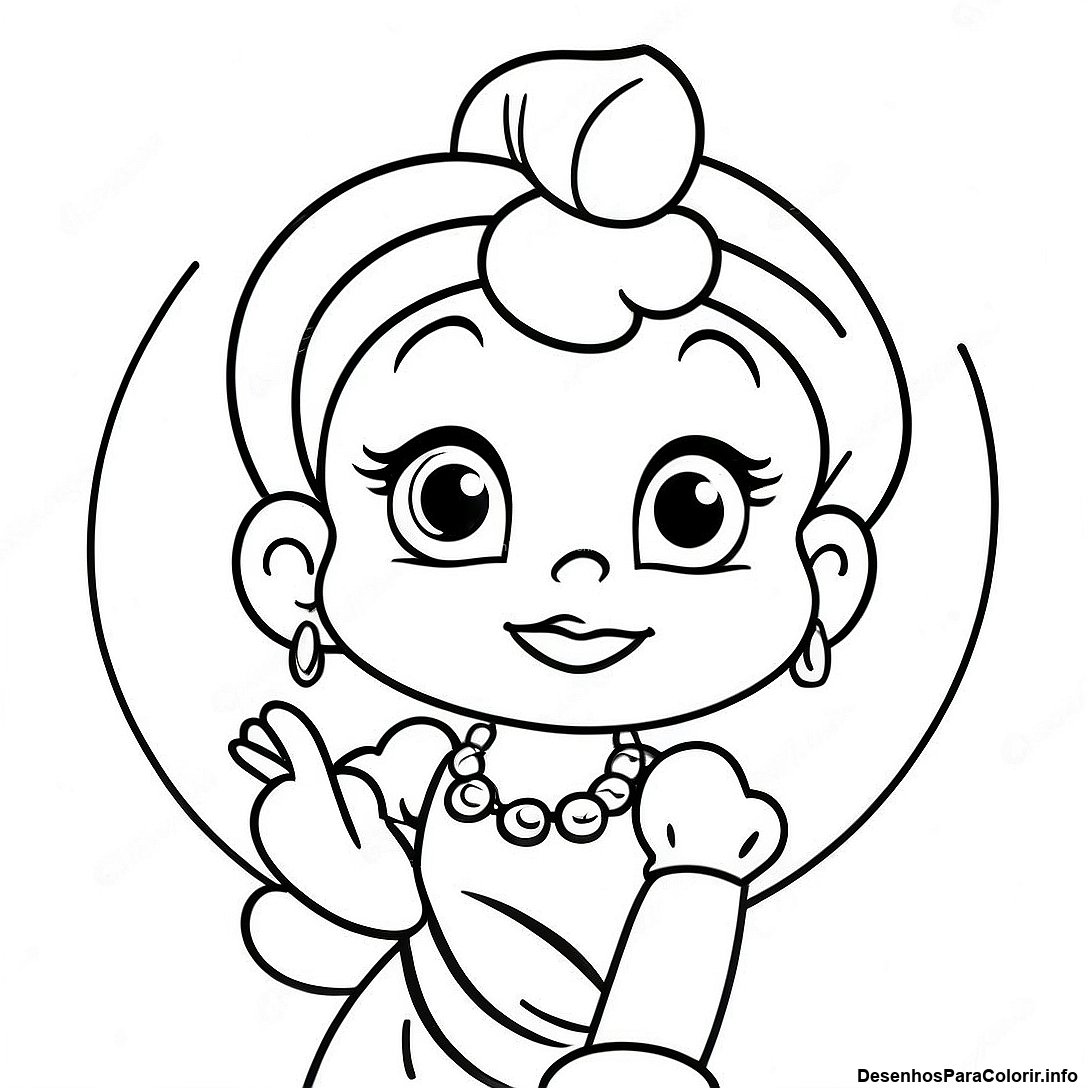 Página de colorir imprimível grátis Página Para Colorir Da Betty Boop Vintage da coleção Programas de TV para Crianças — desenho em preto e branco para crianças e adultos.