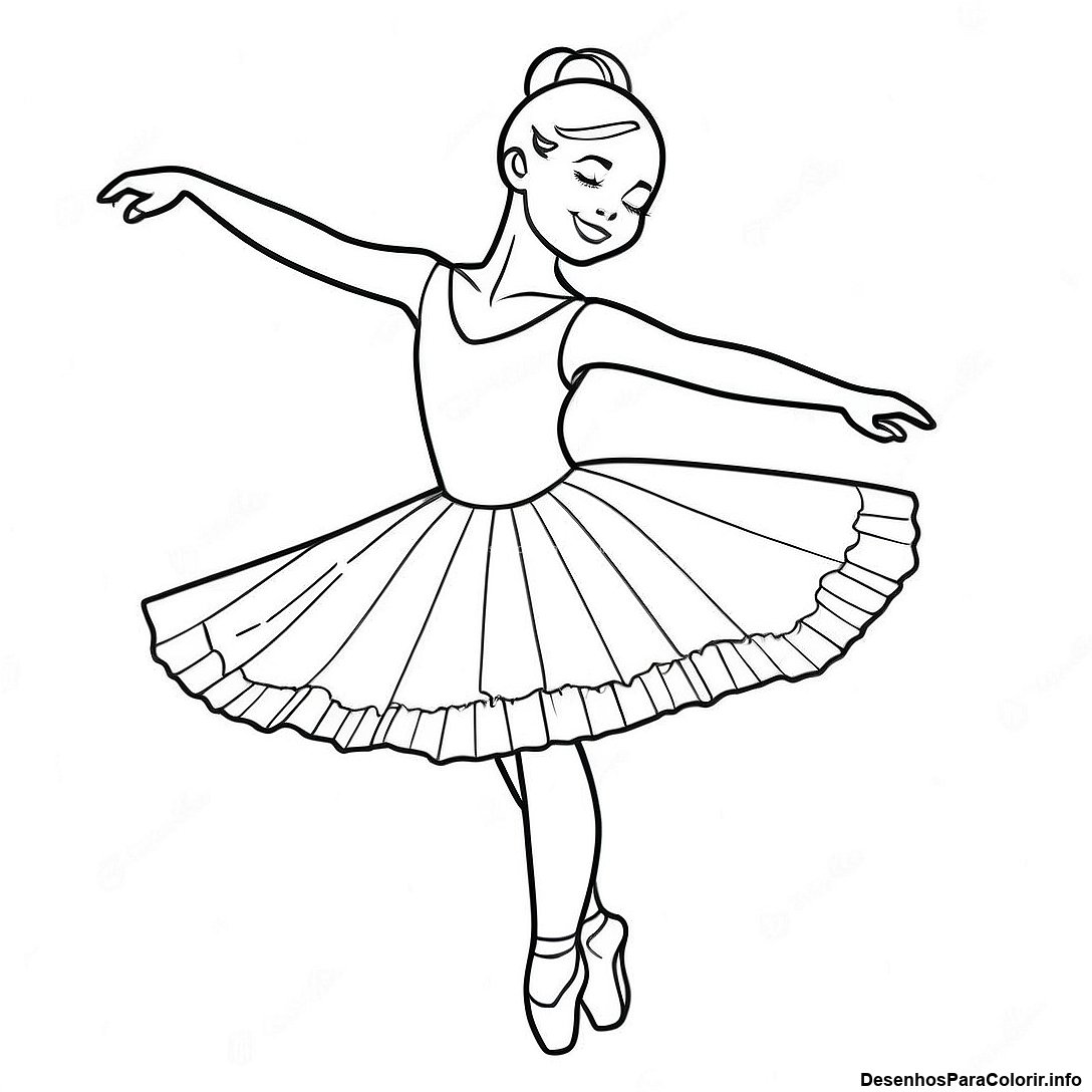 Página de colorir imprimível grátis Página Para Colorir De Bailarina Realista da coleção Diversos — desenho em preto e branco para crianças e adultos.
