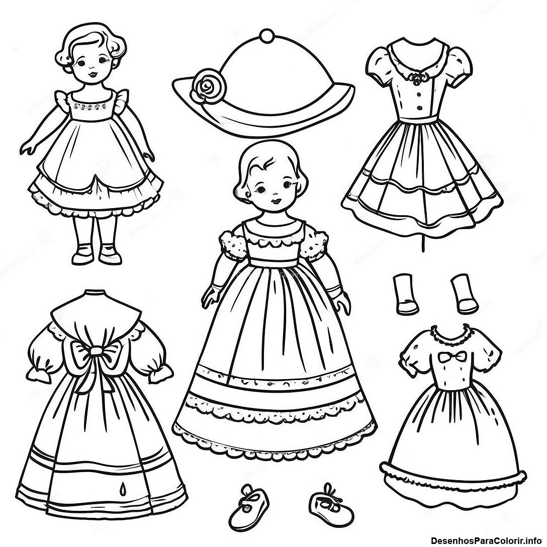 Pagina Para Colorir De Boneca De Papel Vintage 96956 35995