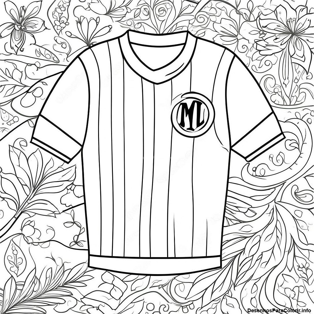 Página de colorir imprimível grátis Página Para Colorir De Camisa Vintage da coleção Diversos — desenho em preto e branco para crianças e adultos.