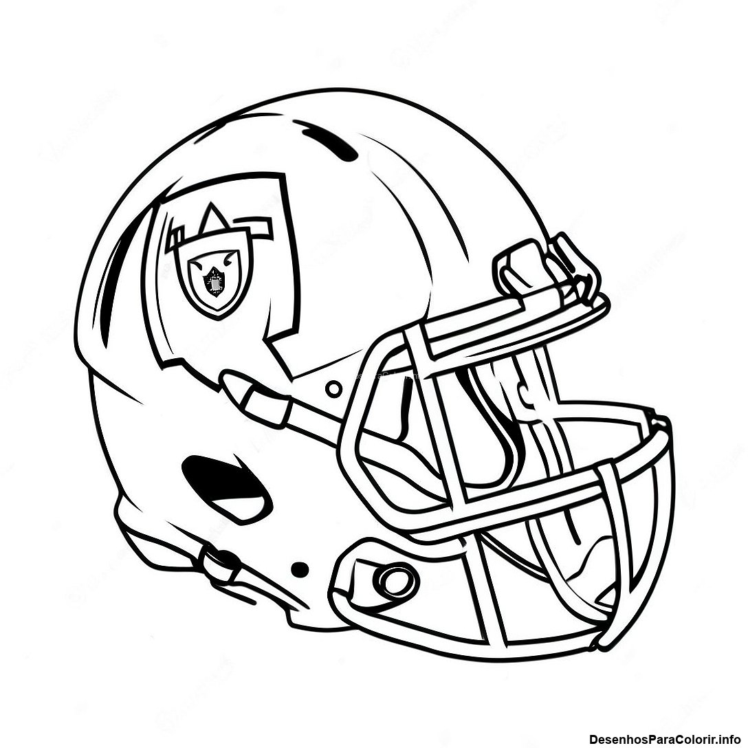 Página de colorir imprimível grátis Página Para Colorir De Capacete Realista Da Nfl da coleção Esportes — desenho em preto e branco para crianças e adultos.