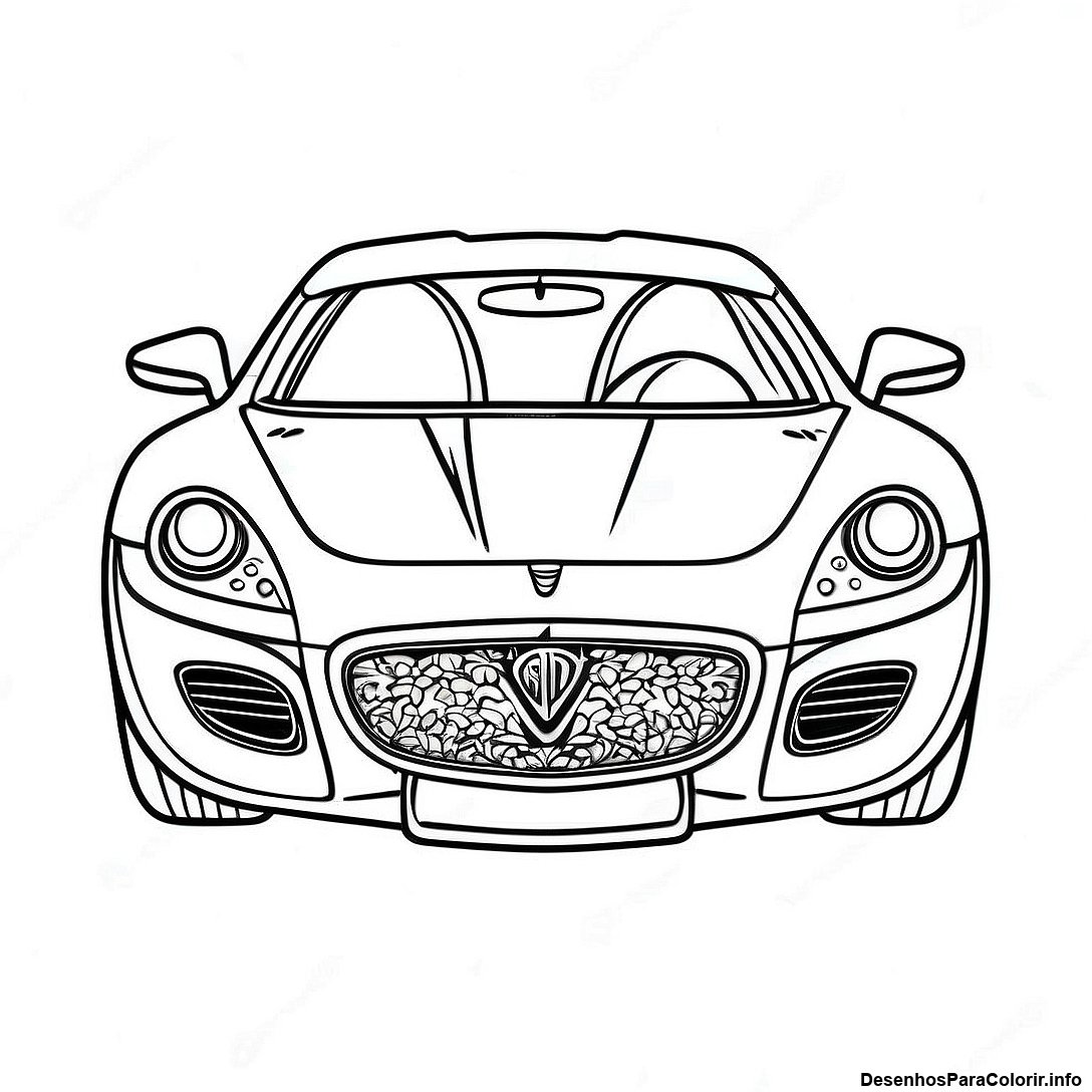 Página de colorir imprimível grátis Página Para Colorir De Logotipo De Carro De Luxo da coleção Carros — desenho em preto e branco para crianças e adultos.