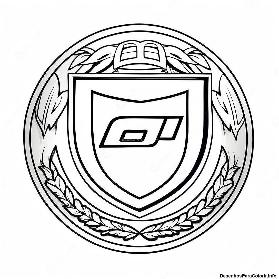 Página de colorir imprimível grátis Página Para Colorir De Logotipo De Carro Esportivo da coleção Carros — desenho em preto e branco para crianças e adultos.