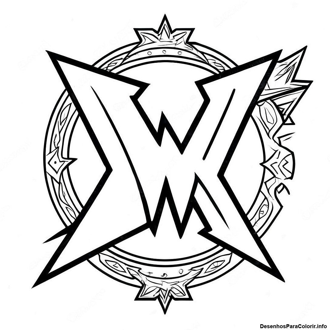 Página de colorir imprimível grátis Página Para Colorir De Logotipo Ousado Da Wwe da coleção Diversos — desenho em preto e branco para crianças e adultos.