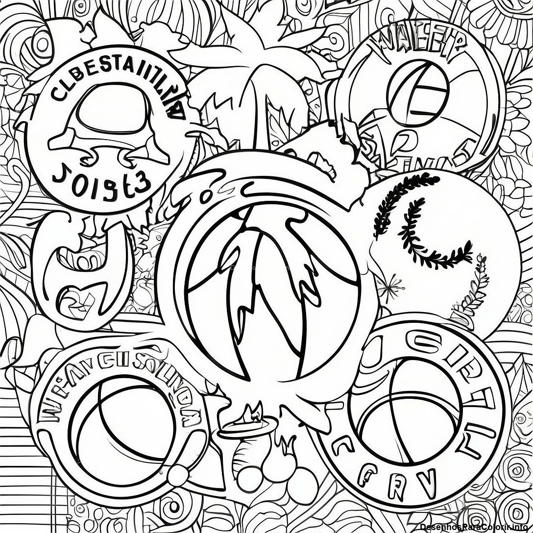 Página de colorir imprimível grátis Página Para Colorir De Logotipos Coloridos De Times Da Nba da coleção Esportes — desenho em preto e branco para crianças e adultos.
