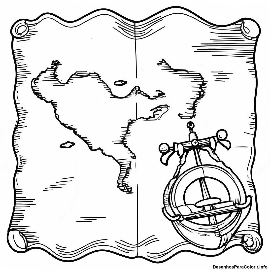 Pagina Para Colorir De Mapa Do Tesouro Vintage 79900 21964