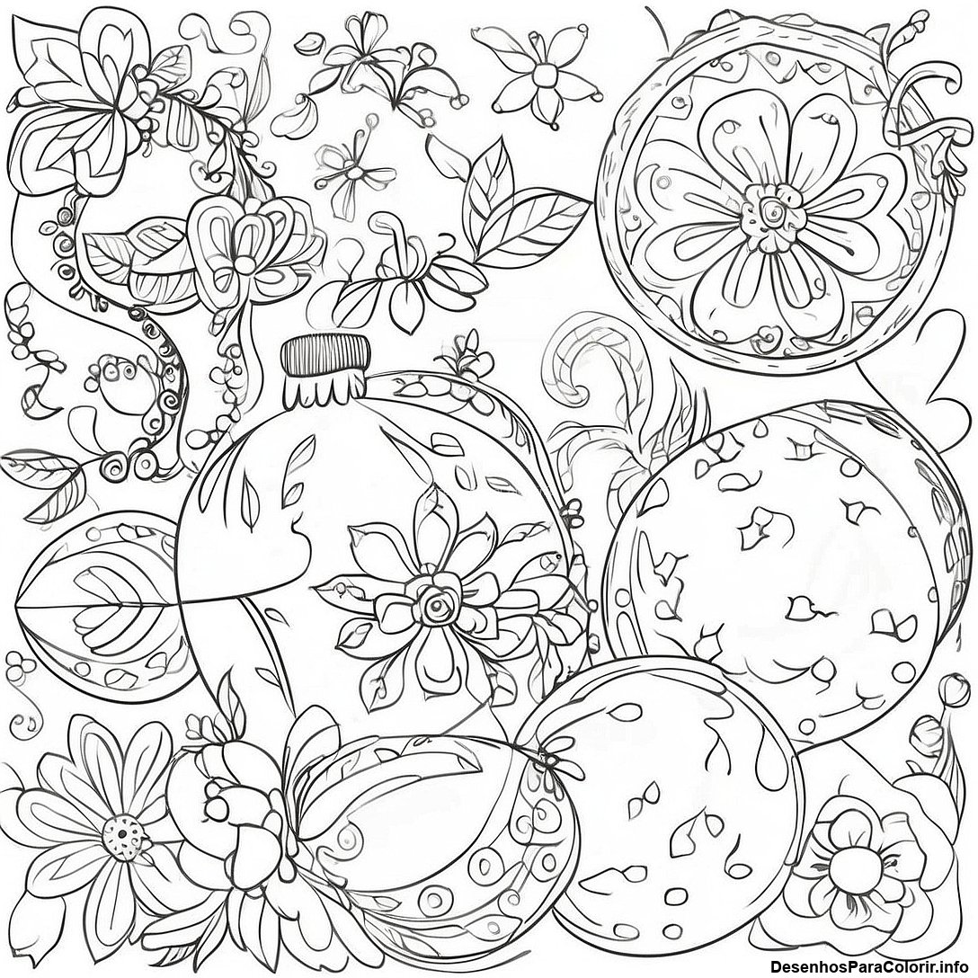 Página de colorir imprimível grátis Página Para Colorir De Ornamentos Clássicos Vintage da coleção Diversos — desenho em preto e branco para crianças e adultos.