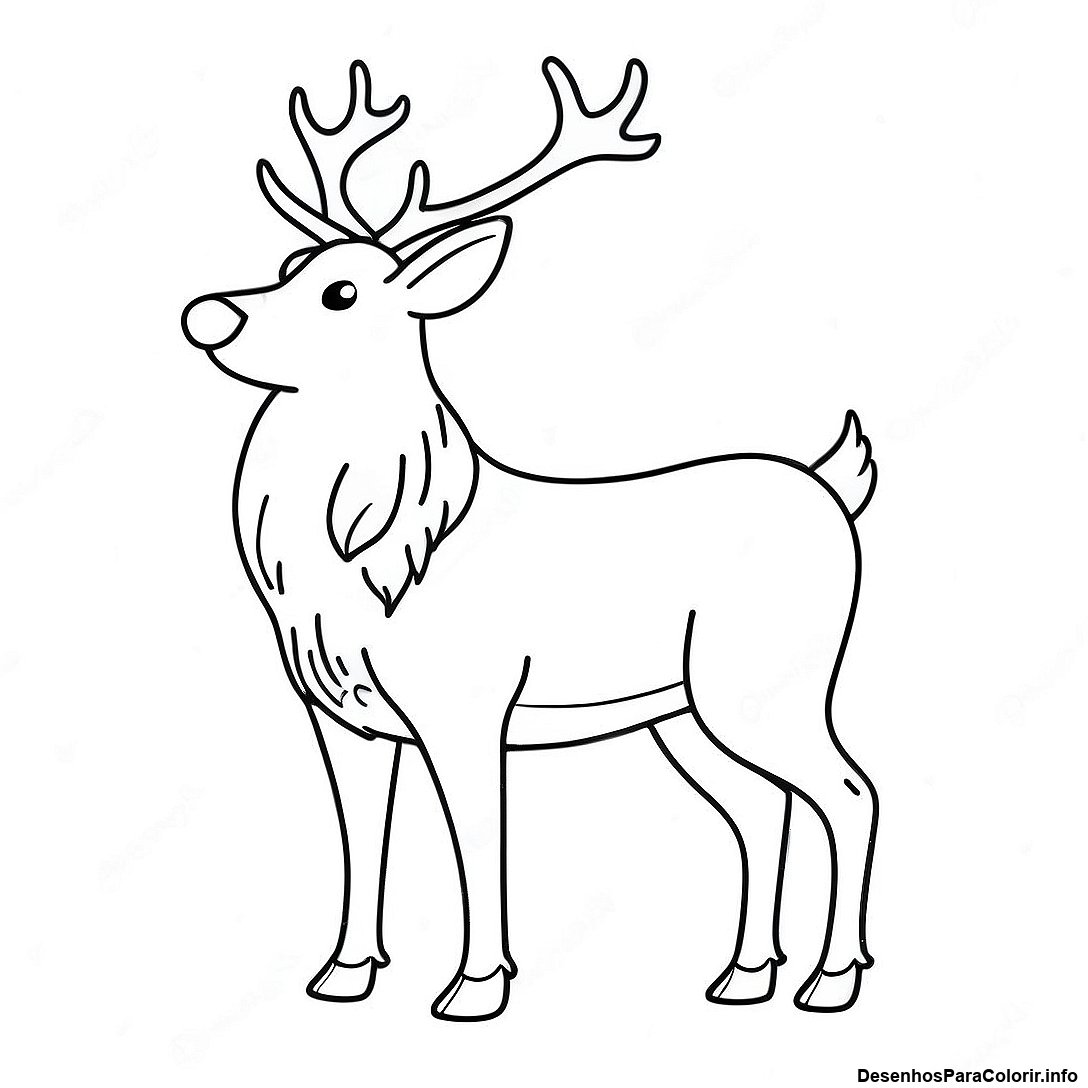 Página de colorir imprimível grátis Página Para Colorir De Rena Realista Majestosa da coleção Diversos — desenho em preto e branco para crianças e adultos.