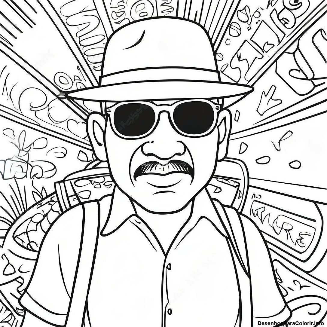 Página de colorir imprimível grátis Página Para Colorir De Tags De Grafite De Gangster Legal da coleção Diversos — desenho em preto e branco para crianças e adultos.