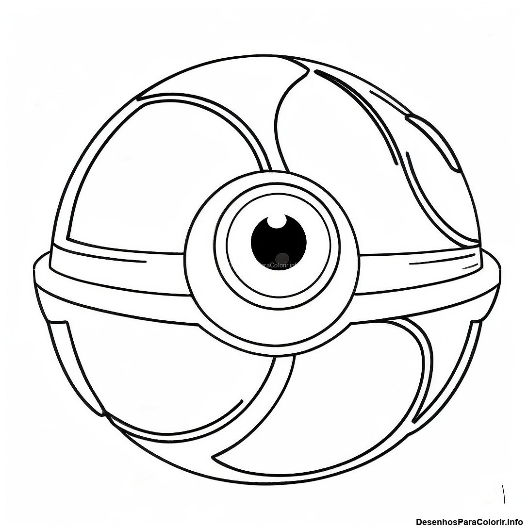 Página de colorir imprimível grátis Página Para Colorir Design De Pokeball Vintage da coleção Pokemon — desenho em preto e branco para crianças e adultos.