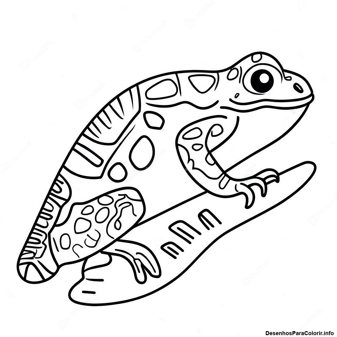 Página de colorir imprimível grátis Página Para Colorir Do Gecko Leopardo Realista da coleção Animais — desenho em preto e branco para crianças e adultos.