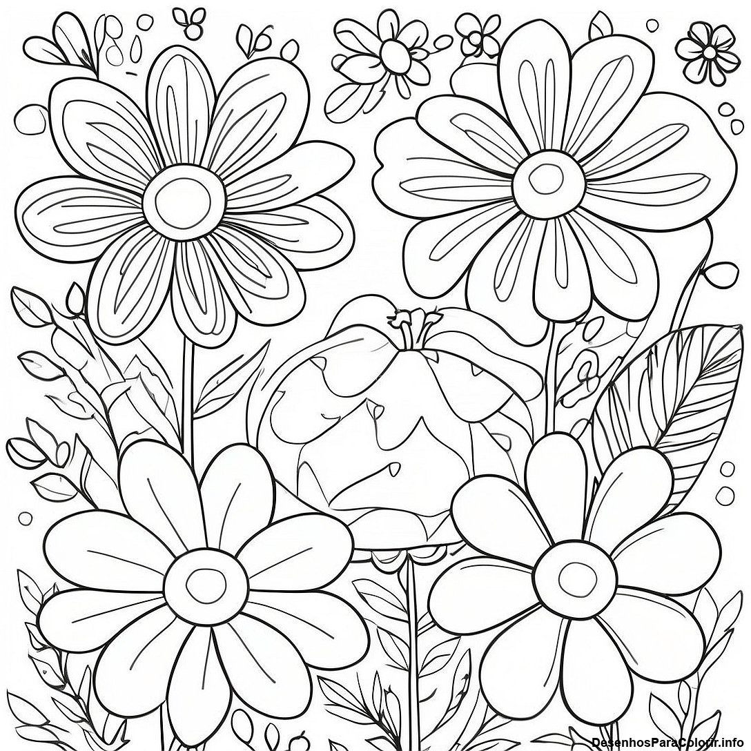 Pagina Para Colorir Do Jardim De Flores Com Marcador Permanente 87443 27954