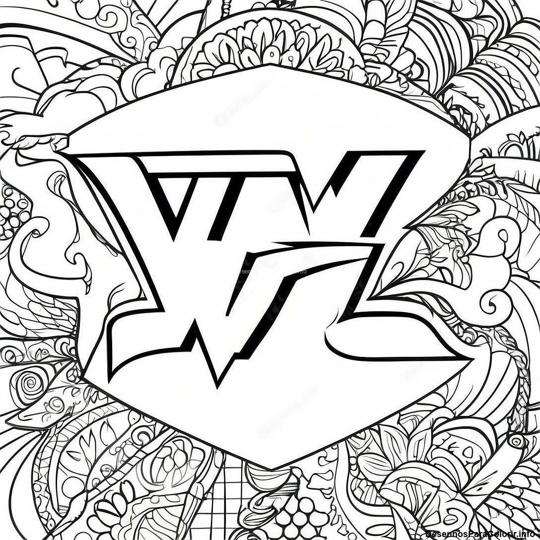 Página de colorir imprimível grátis Página Para Colorir Do Logotipo Colorido Da Wwe da coleção Diversos — desenho em preto e branco para crianças e adultos.
