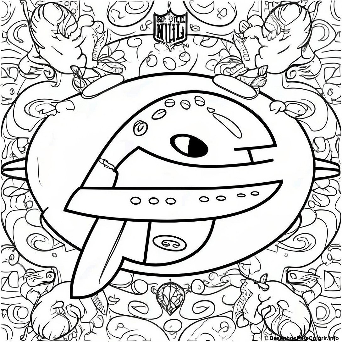 Página de colorir imprimível grátis Página Para Colorir Do Logotipo Da Equipe Do Super Bowl 2024 da coleção Esportes — desenho em preto e branco para crianças e adultos.