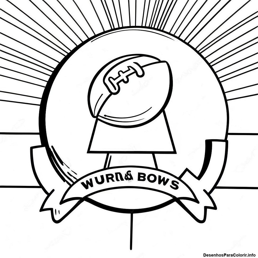 Página de colorir imprimível grátis Página Para Colorir Do Logotipo Da Equipe Do Super Bowl 2024 da coleção Esportes — desenho em preto e branco para crianças e adultos.