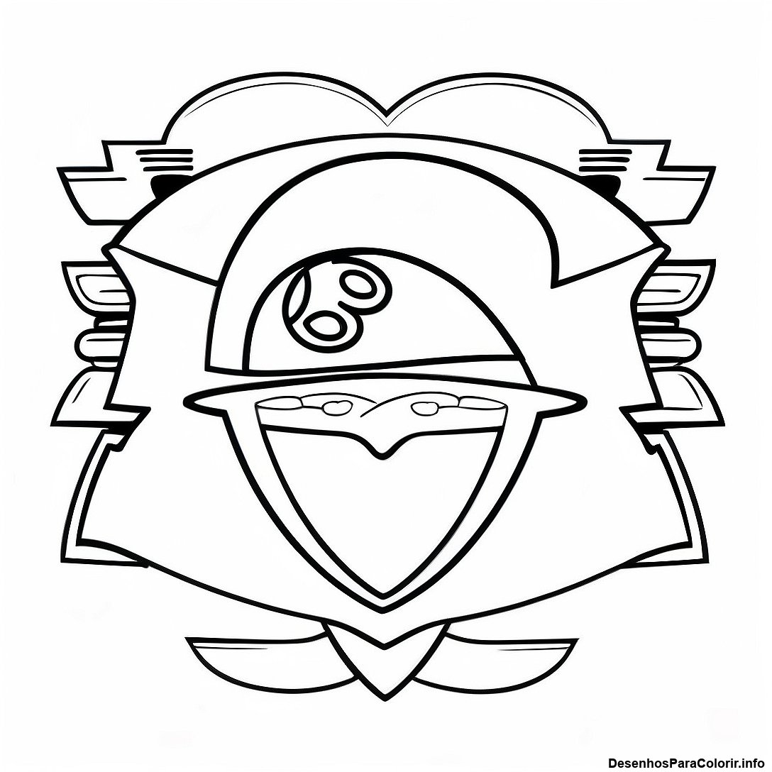 Página de colorir imprimível grátis Página Para Colorir Do Logotipo Da Equipe Do Super Bowl 2024 da coleção Esportes — desenho em preto e branco para crianças e adultos.