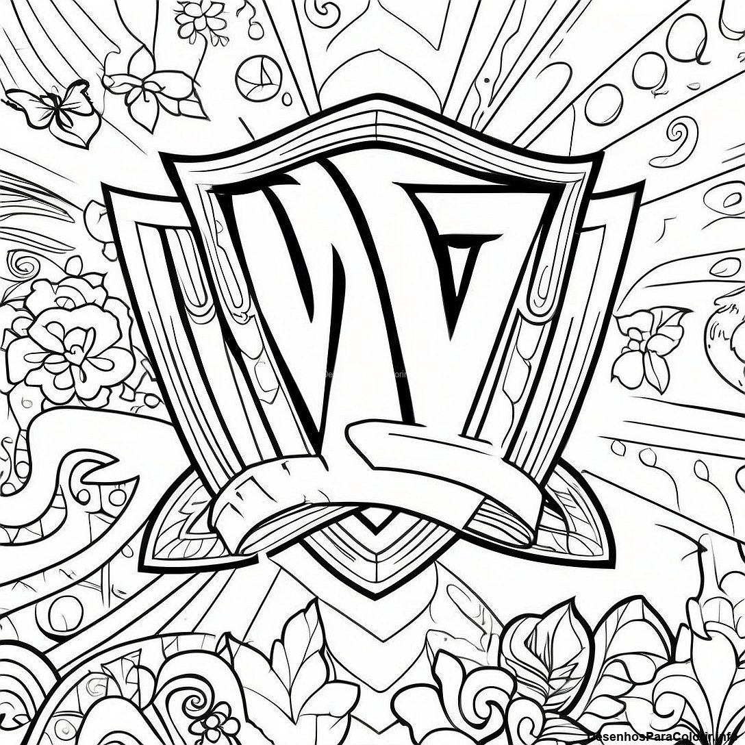 Página de colorir imprimível grátis Página Para Colorir Do Logotipo Da Wwe da coleção Educacional — desenho em preto e branco para crianças e adultos.