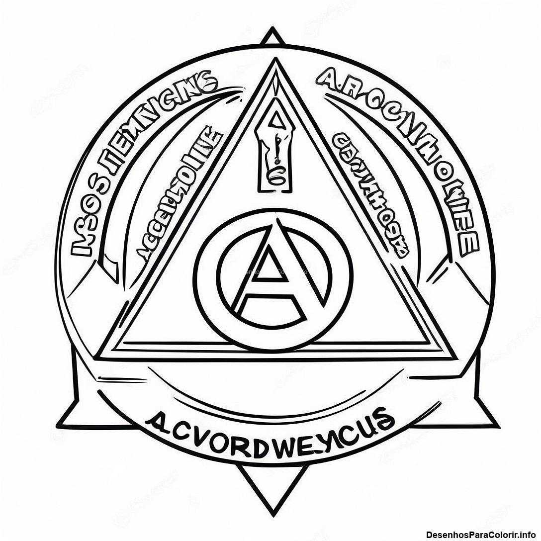 Página de colorir imprimível grátis Página Para Colorir Do Logotipo Dos Alcoólicos Anônimos da coleção Diversos — desenho em preto e branco para crianças e adultos.