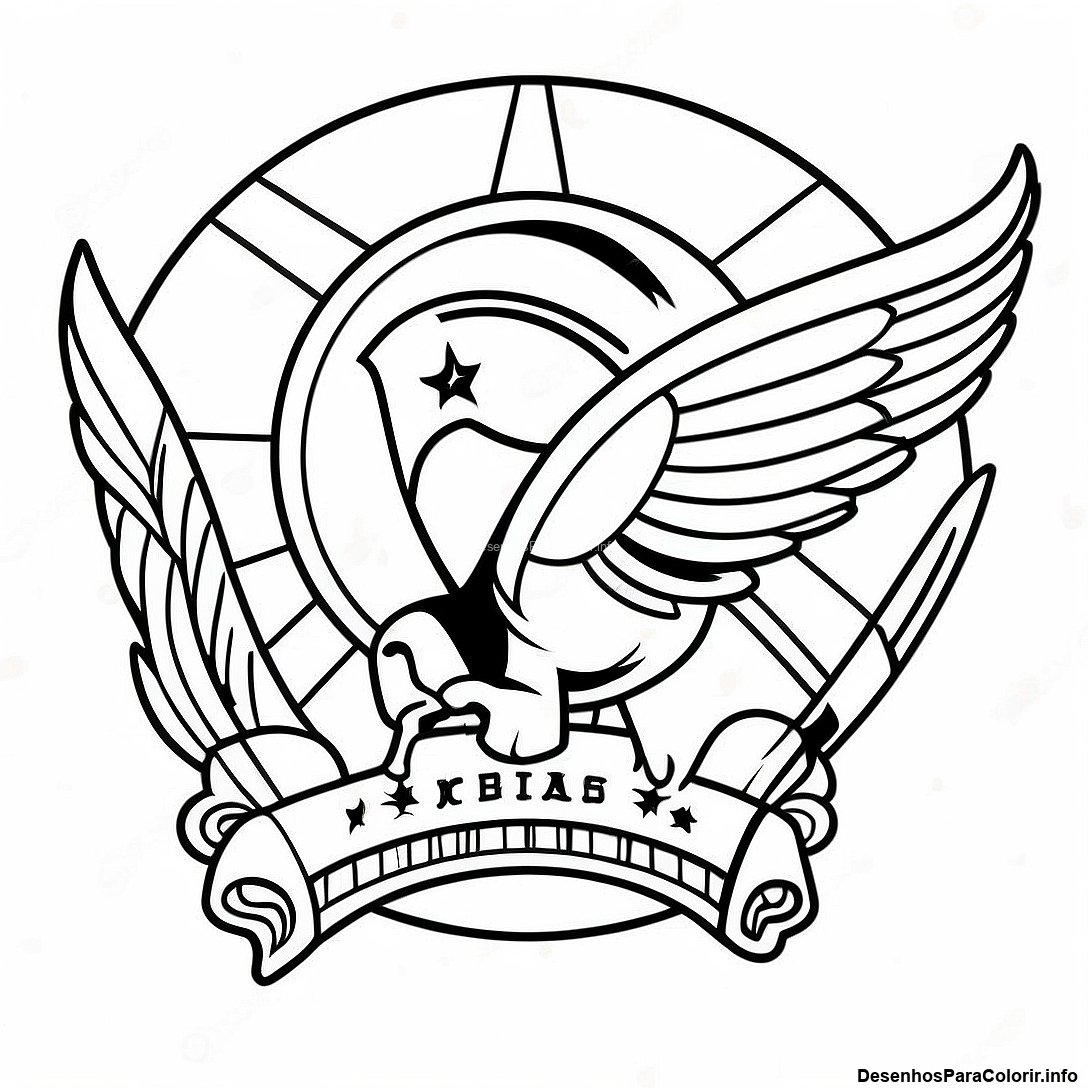 Página de colorir imprimível grátis Página Para Colorir Do Logotipo Dos Patriots da coleção Esportes — desenho em preto e branco para crianças e adultos.