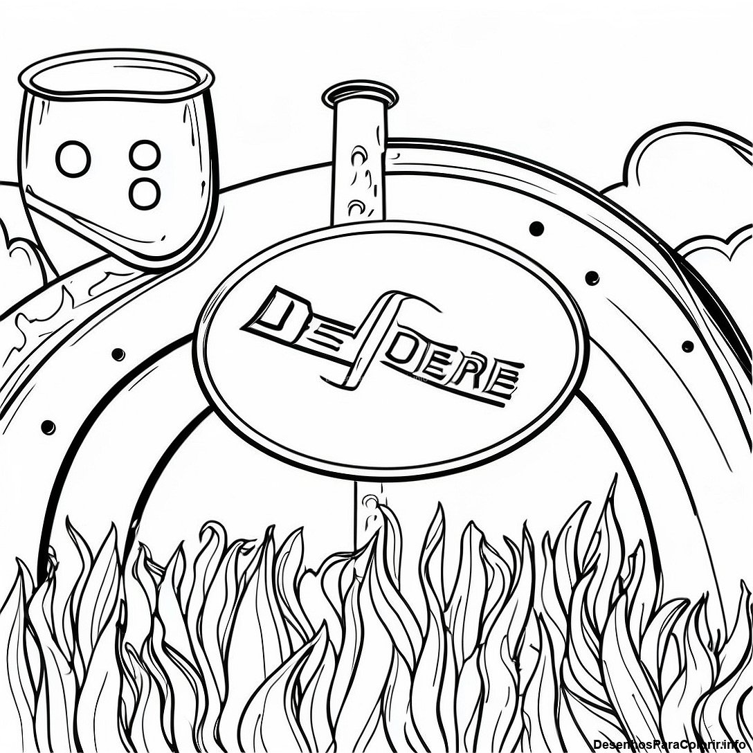 Página de colorir imprimível grátis Página Para Colorir Do Logotipo John Deere da coleção Máquinas — desenho em preto e branco para crianças e adultos.