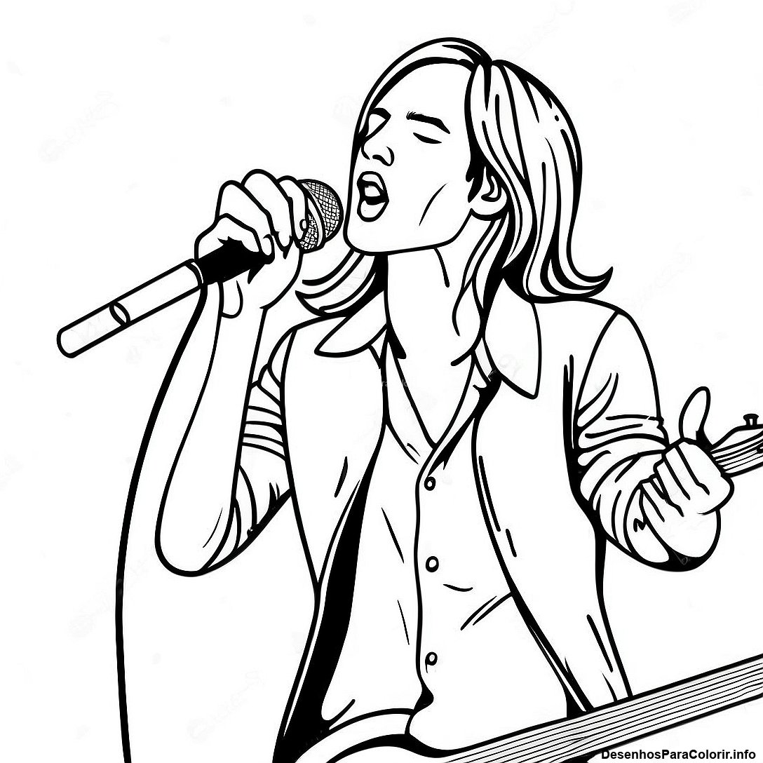 Pagina Para Colorir Do Vocalista Da Banda De Rock 114816 50553