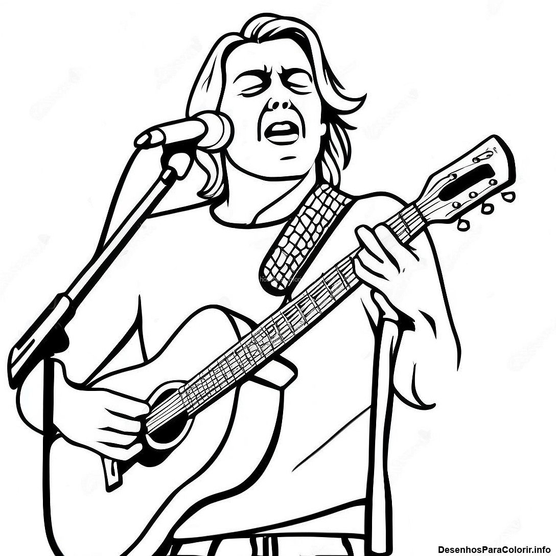 Pagina Para Colorir Do Vocalista Da Banda De Rock 114816 50556