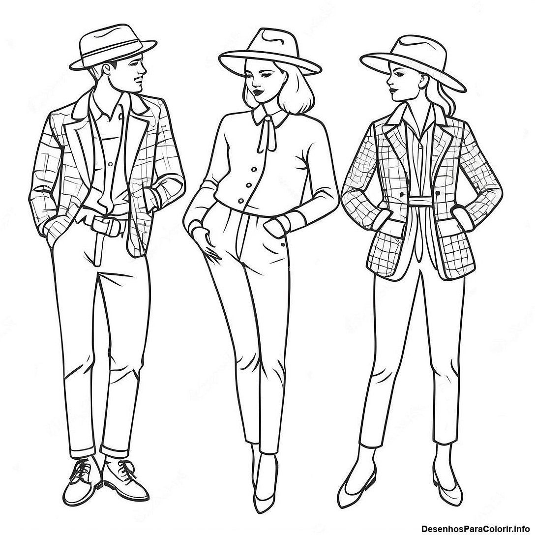 Página de colorir imprimível grátis Página Para Colorir Roupas Preppy Vintage da coleção Video Games — desenho em preto e branco para crianças e adultos.