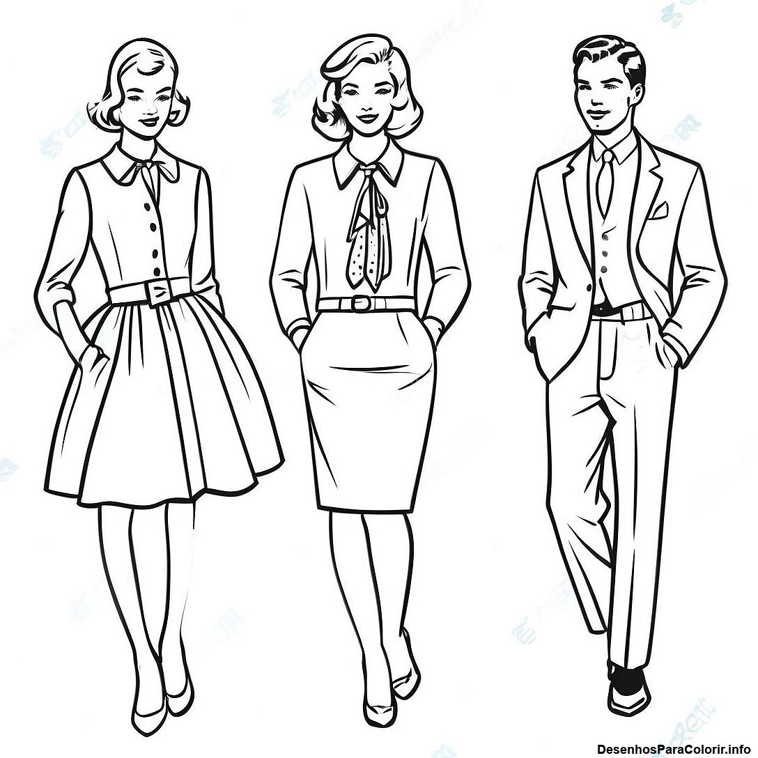 Página de colorir imprimível grátis Página Para Colorir Roupas Preppy Vintage da coleção Video Games — desenho em preto e branco para crianças e adultos.