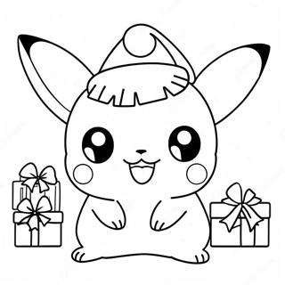 Pikachu De Natal Páginas Para Colorir