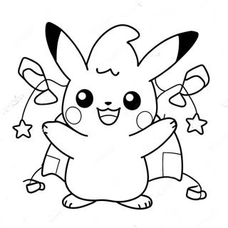 Pagina Para Colorir Do Pikachu Alegre Segurando Luzes De Natal 100141 38795