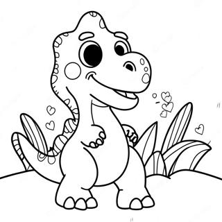 Dinossauro Feliz E Apaixonado Pagina Para Colorir 100321-38937