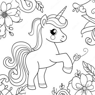 Pagina Para Colorir Do Unicornio Caprichoso Com Flores 100525-39101