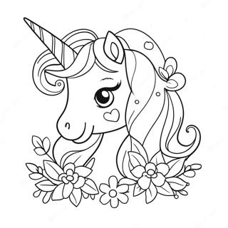 Pagina Para Colorir Do Unicornio Caprichoso Com Flores 100525-39103