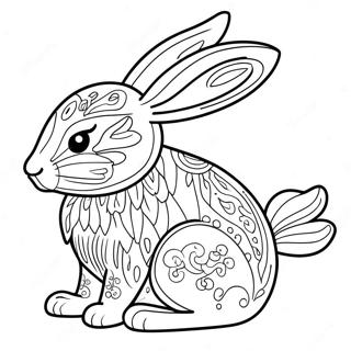 Pagina Para Colorir Coelho Elegante Do Zodiaco Chines 100729-39263