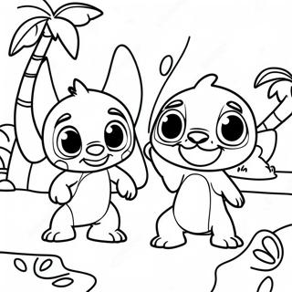 Paginas Para Colorir Da Lilo E Stitch No Paraiso Tropical 1007-412