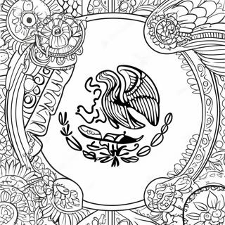 Pagina Para Colorir Da Bandeira Do Mexico Detalhada 101034-39493