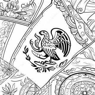Pagina Para Colorir Da Bandeira Do Mexico Detalhada 101034-39494