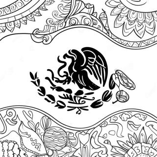 Pagina Para Colorir Da Bandeira Do Mexico Detalhada 101034-39496