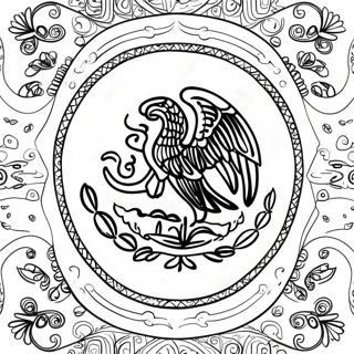 Pagina Para Colorir Da Bandeira Do Mexico Com Simbolos 101035 39498