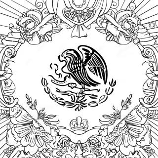 Pagina Para Colorir Da Bandeira Do Mexico Com Simbolos 101035-39500