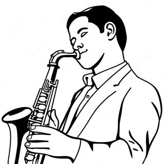 Pagina Para Colorir De Saxofonista De Jazz 101163-39589