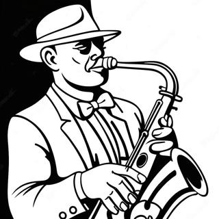 Pagina Para Colorir De Saxofonista De Jazz 101163-39590