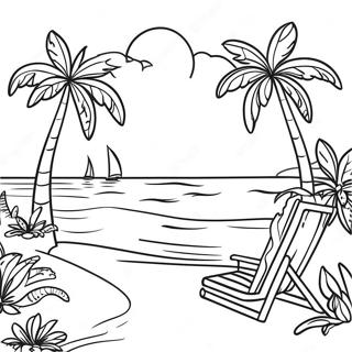 Pagina Para Colorir De Paraiso Tropical Na Praia 101189-39609