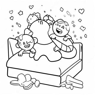 Pagina Para Colorir De Luta De Travesseiros Na Pijamada 101394 39881