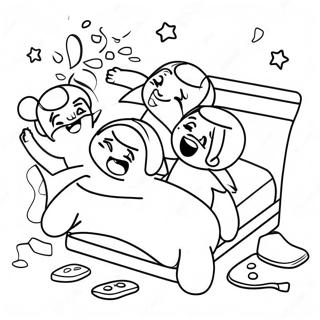 Pagina Para Colorir De Luta De Travesseiros Na Pijamada 101394 39883