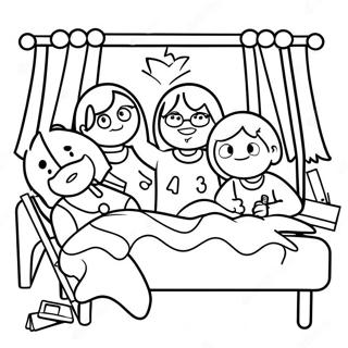 Página Para Colorir De Noite De Cinema Na Pijamada Páginas Para Colorir